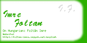 imre foltan business card